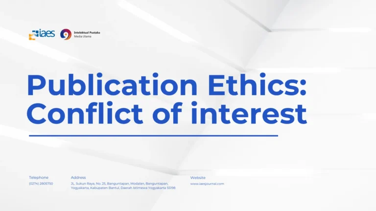 Publication Ethics: Conflict of interest